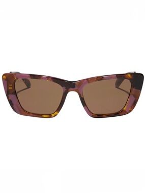 DIFF Aura Polarized Sunglasses Torino Pink Tortoise Frame Brown Lens NWT